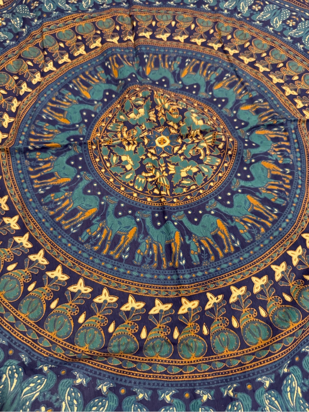 Source Unknown Blue and Teal Mandala Tapestry - Picture 4 of 8